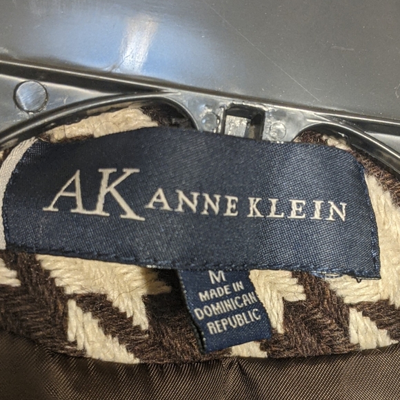 Anne Klein Houndstooth Brown and Cream Jacket Sz M - Picture 4 of 8